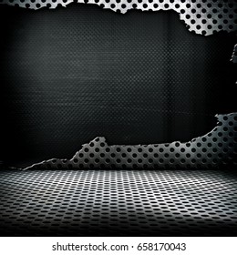 Cracked 3d Metal Mesh Background