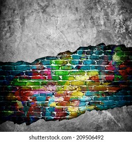 Cracked Brick Wall Stock Illustration 209506492 