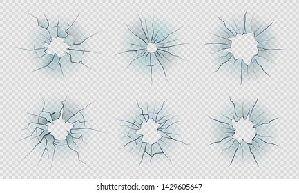 ひび割れたガラス 割れた氷の効果 割れた鏡のリアルなテクスチャー 透明なガラスに銃弾の穴 サーフェスセットを分割 のイラスト素材 Shutterstock