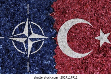 Cracks In The Painted Wall. Flags: NATO, Turkey