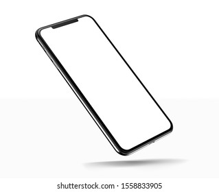 Cracow, Małopolskie / Poland - November 12 2019: 3d Render Of Brand New IPhone 11 Pro Max In Silver Color - Template With Blank Screen For Application Presentation, 3d Illustration