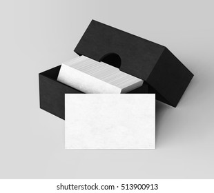 Craft Box With Business Cards.3D Rendering