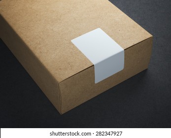 Craft Paper Box With White Sticker