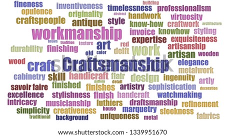 Craftsmanship Wordcloud Aligned On White Background