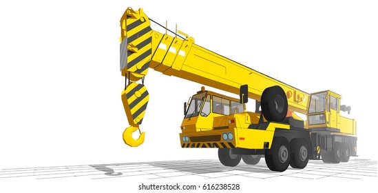 crane, 3d illustration