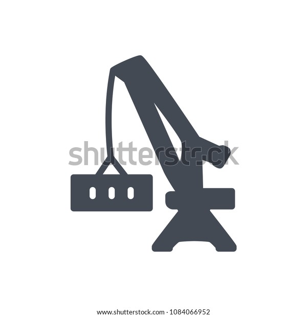 Crane container silhouette delivery icon\
illustration\
raster