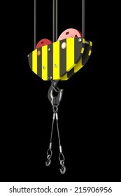 Crane hook. isolated on black background. 3d illustration 