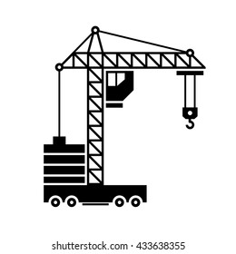 Crane Icon Silhouette On White Background Stock Illustration 433638355 ...