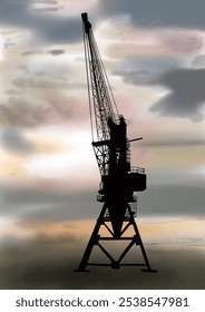 a crane on the beach