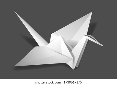 crane origami bird pigeon fly light