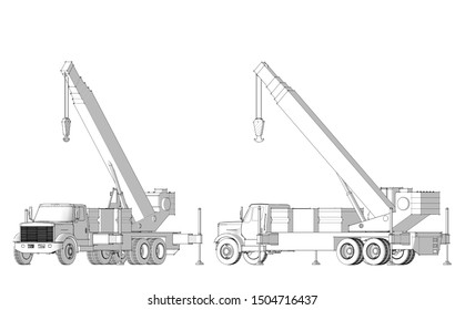 Crane Truck 3d Illustration Sketch Stock Illustration 1505271128 ...