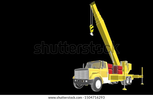 crane truck 3d
illustration 
sketch
