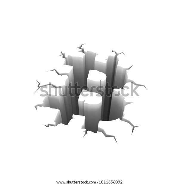 Crash Financial Downfall Bitcoin Crack Split Stock Illustration