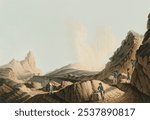 Crater in the Island of Stromboli from Views in the Ottoman Dominions, in Europe, in Asia, and some of the Mediterranean islands (1810) illustrated by Luigi Mayer (1755-1803).