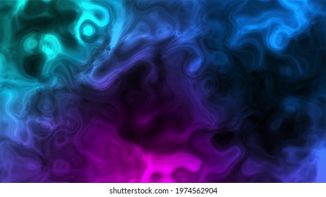 Crawl Off 3d Render Ink In Form Smoke Liquid Surface. Forming Futuristic Shapes Dirty Gradient Colors In Geometric Creative Movement. Mystical Manifestation Parallel Dimension.