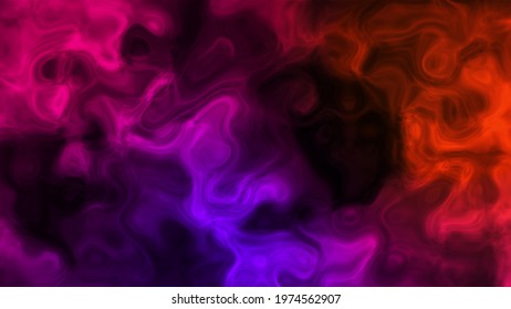 Crawl Off 3d Render Ink In Form Smoke Liquid Surface. Forming Futuristic Shapes Dirty Gradient Colors In Geometric Creative Movement. Mystical Manifestation Parallel Dimension.