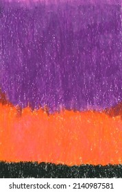 Crayon Texture Background Material With Purple, Orange And Black Halloween Colors