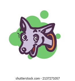 Crazy Dog Face On Isolated Colorful Stock Illustration 2137271057 ...