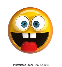 Crazy Emoji Isolated On White Background Stock Illustration Shutterstock