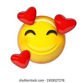 Crazy Love Emoji Hearts All Over Stock Illustration Shutterstock