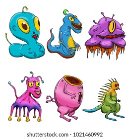 Cartoon Colorful Funny Dragons Set Vector Stock Vector (Royalty Free ...