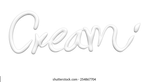 Cream Text Design Element