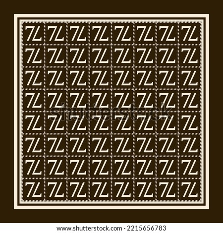 creamy brown pattern silk square scarf