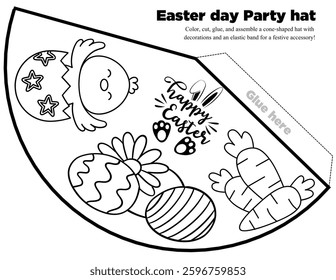Create festive Easter party hats with this printable craft template! Perfect for kids’ coloring, DIY fun, and holiday celebrations. Great for classrooms, parties, and family activities.