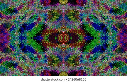 Create a seamless ikat pattern with tribal design, showcasing a variety of colors that is perfect for various purposes, including printing.