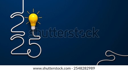 Creative 2025 New Year design template. 3d render illustration for a greeting card, calendar or banner.	