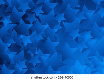 Creative Abstract flag blue clustered star field background