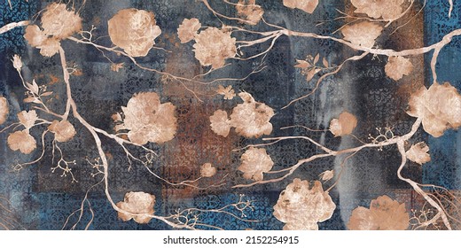 Creative Abstract Grunge Decorative Wall Paper,Wall Tile or textile Background Design.