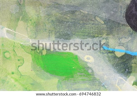 Creative abstract hand painted background, wallpaper, texture. Abstract composition for design elements. Close-up fragment of acrylic painting on canvas with brush strokes. Abstract art background