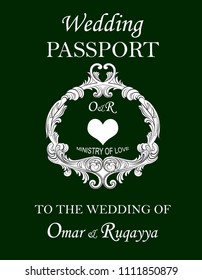 Creative Asian Wedding Passport Card Design In Green Colour 