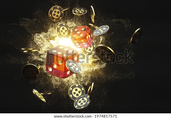 Creative\
background, roulette, gaming dice, cards, casino chips on a dark\
background. The concept of gambling, casino, winnings, Vegas Games\
Background. 3D render, 3D\
illustration.