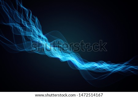 Creative blue digital wave backdrop. Web design concept. 3D Rendering 