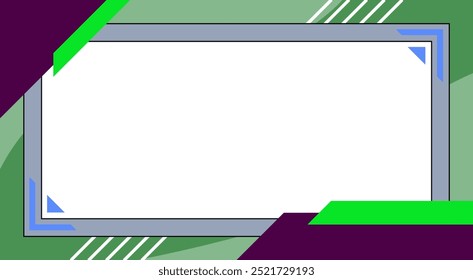 Creative business card template with a modern geometric design, featuring green and purple accents, ideal for business presentations and branding. - Powered by Shutterstock