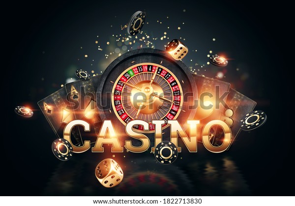 Creative Casino Background Inscription Casino Gold Stock Illustration ...