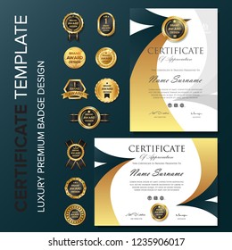 Creative Certificate design with badge illustration - Powered by Shutterstock