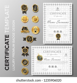 Creative Certificate design with badge illustration - Powered by Shutterstock