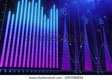 Creative colorful forex chart background. Investment and profit concept. 3D Rendering 