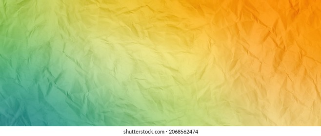 Creative Colorful Gradients With Crumpled Wrinkled Paper Texture Background For Krafts, Graphic Design, Web Banners, Headers, Website