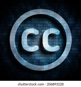 Creative Commons License Symbol On Digital Background