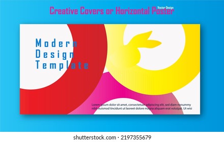 Creative covers or horizontal posters in modern minimal style for corporate identity, branding, social media advertising, promo.