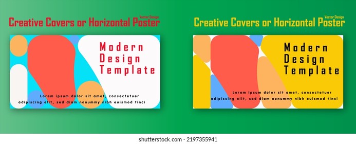 Creative covers or horizontal posters in modern minimal style for corporate identity, branding, social media advertising, promo.