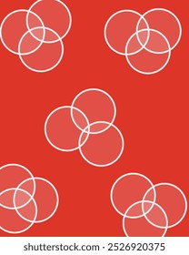 creative design layout illustration Made of combination particles arranged randomly but still using three pattern on a red background