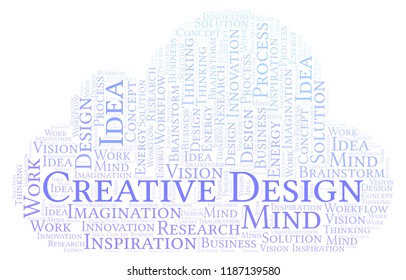 Creative Design word cloud, made with text only.