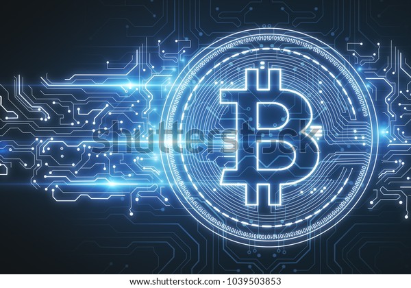 Creative Digital Bitcoin Background 3d Rendering Stock Illustration ...