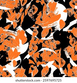 Creative doodle art pattern with different shapes and textures.  Abstract flower and geometric print pattern for textile design.