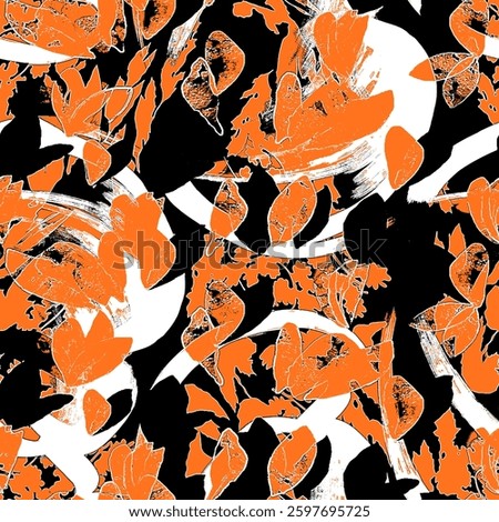 Creative doodle art pattern with different shapes and textures.  Abstract flower and geometric print pattern for textile design.